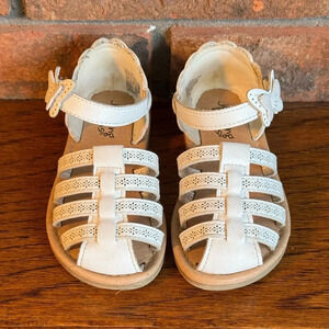 Jumping Bean Toddler Girls Butterfly Sandals White Velcro Size 7T